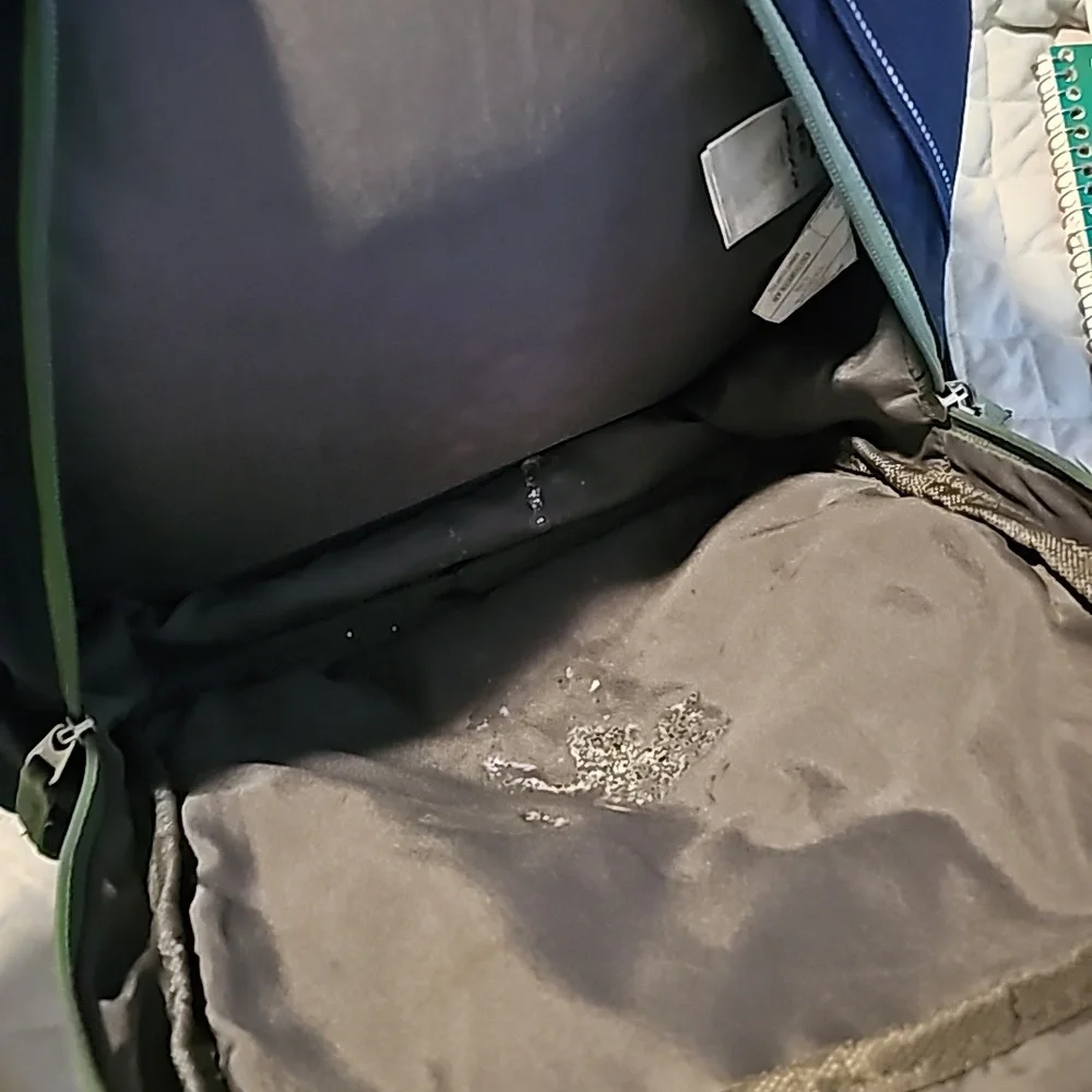 Navy blue green zipper pottery barn backpack Small Fairfax